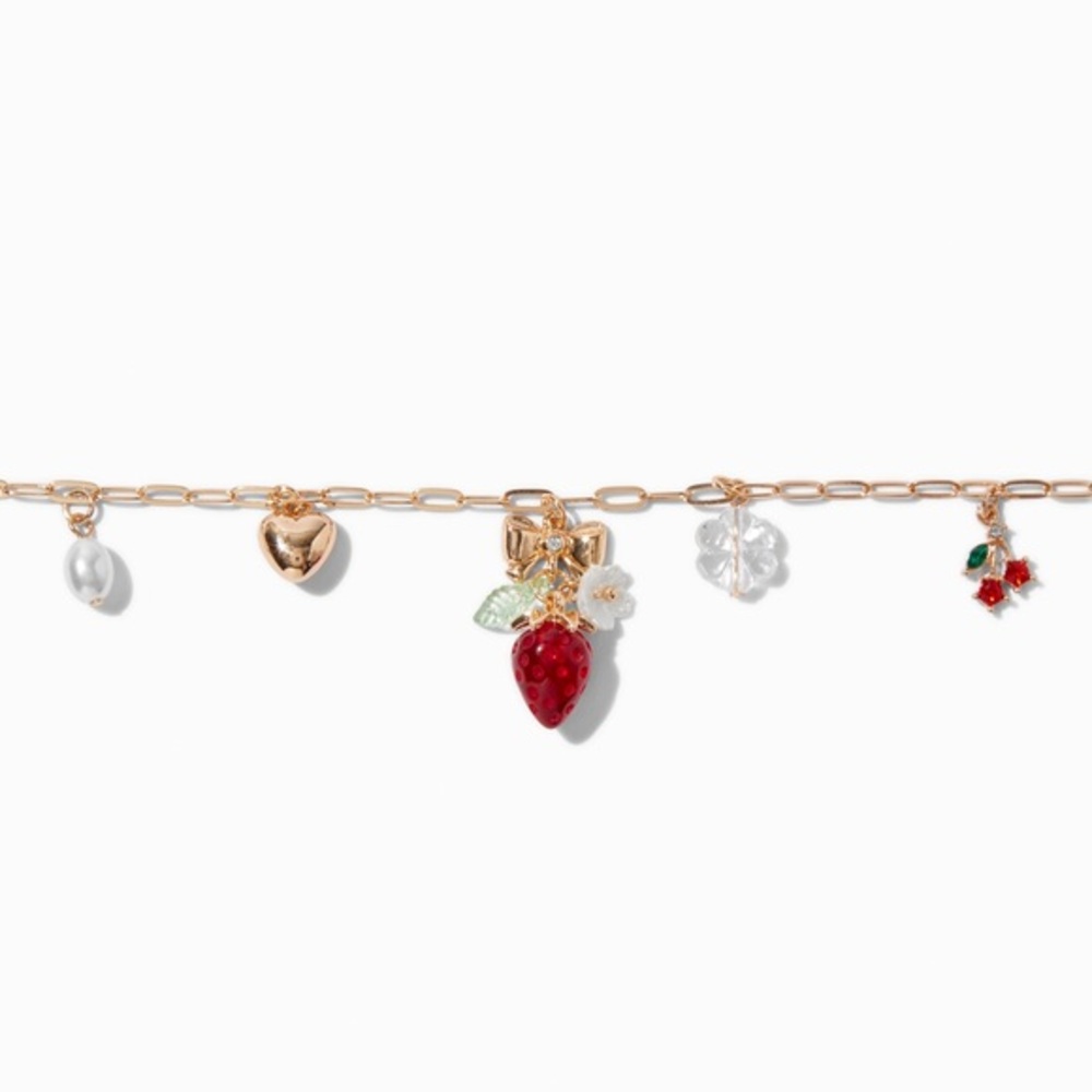 NWOT Gold-tone Strawberry Charm Necklace